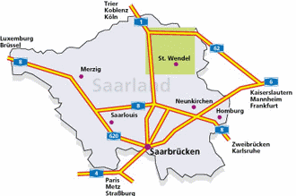 Gewerbepark Saarland Saarlandkarte